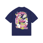 Navy Chef Print Oversized T-Shirt