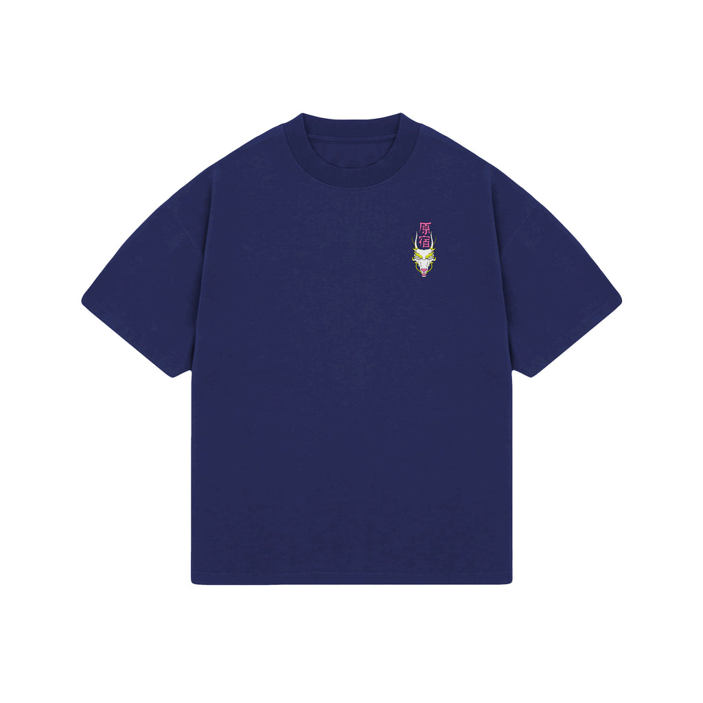 Navy Chef Print Oversized T-Shirt